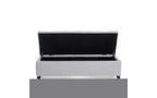 Banc de rangement Okak avec capitonnage et surpiqûres en losanges, banc de bout de lit avec pieds robustes, banc de rangement pour salon