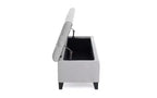Banc de rangement Okak avec capitonnage et surpiqûres en losanges, banc de bout de lit avec pieds robustes, banc de rangement pour salon