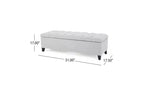 Banc de rangement Okak avec capitonnage et surpiqûres en losanges, banc de bout de lit avec pieds robustes, banc de rangement pour salon