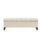 Banc de rangement Okak avec capitonnage et surpiqûres en losanges, banc de bout de lit avec pieds robustes, banc de rangement pour salon