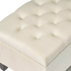 Banc de rangement Okak avec capitonnage et surpiqûres en losanges, banc de bout de lit avec pieds robustes, banc de rangement pour salon