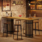 Lantine - Table de bar industrielle de 70,9 pouces, table haute de comptoir, meuble de bar rectangulaire pour salon, petits bars