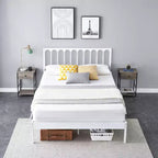 Cadre de lit Queen Size 14 pouces - Assemblage en 30 minutes, plateforme de lit en métal avec tête de lit, pas besoin de sommier - Design moderne, antidérapant