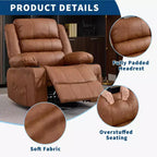 Fauteuil inclinable pivotant à 360° pour adultes, fauteuil relax manuel avec 3 positions, 2 porte-gobelets, 4 poches pour chambre de bébé, salon, chambre à coucher