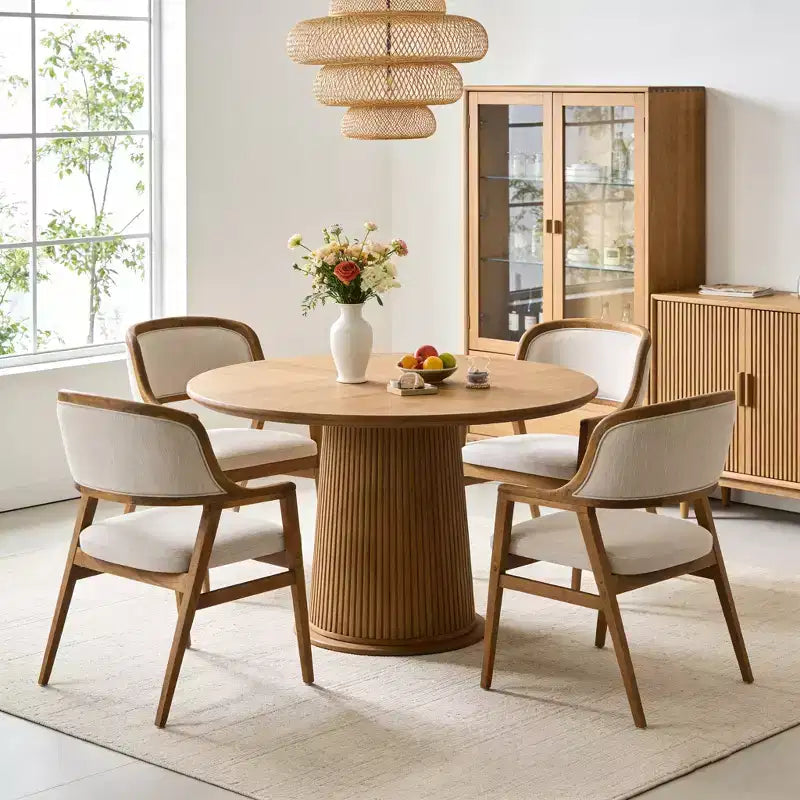 Christopher Knight Home Vera Chaises de salle à manger capitonnées en hévéa de style milieu de siècle (lot de 4)