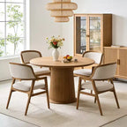 Christopher Knight Home Vera Chaises de salle à manger capitonnées en hévéa de style milieu de siècle (lot de 4)