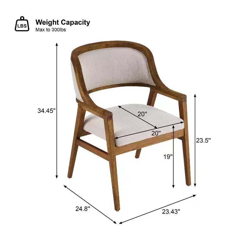 Christopher Knight Home Vera Chaises de salle à manger capitonnées en hévéa de style milieu de siècle (lot de 4)