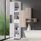 Meuble de rangement haut de salle de bain de 66,9 pouces, organiseur étroit autoportant avec étagères réglables, conception résistante à l'eau, pour les petits espaces de cuisine et de couloir,