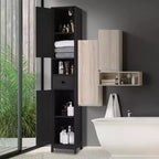 Meuble de rangement haut de salle de bain de 66,9 pouces, organiseur étroit autoportant avec étagères réglables, conception résistante à l'eau, pour les petits espaces de cuisine et de couloir,