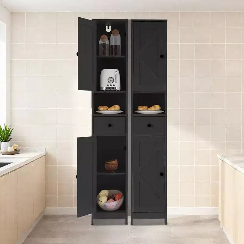 Meuble de rangement haut de salle de bain de 66,9 pouces, organiseur étroit autoportant avec étagères réglables, conception résistante à l'eau, pour les petits espaces de cuisine et de couloir,