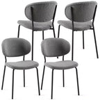 MAYEERTY Chaises de salle à manger en tissu bouclé gris, lot de 4 avec pieds en métal pour salle à manger