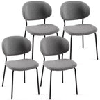 MAYEERTY Chaises de salle à manger en tissu bouclé gris, lot de 4 avec pieds en métal pour salle à manger