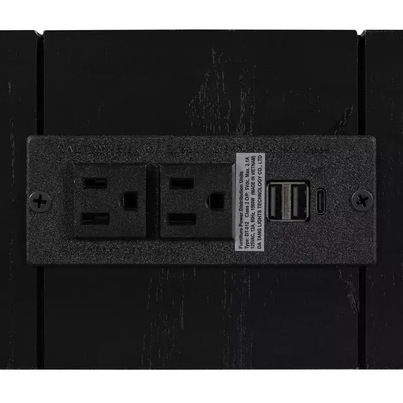 Console rustique minimaliste GDFStudio Sam 47.25 avec tiroir caché et prise de courant latérale