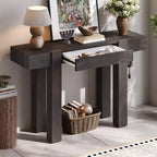 Console rustique minimaliste GDFStudio Sam 47.25 avec tiroir caché et prise de courant latérale