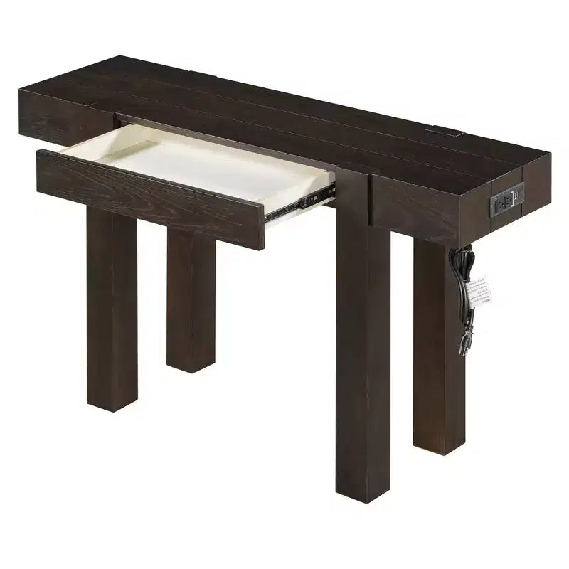 Console rustique minimaliste GDFStudio Sam 47.25 avec tiroir caché et prise de courant latérale