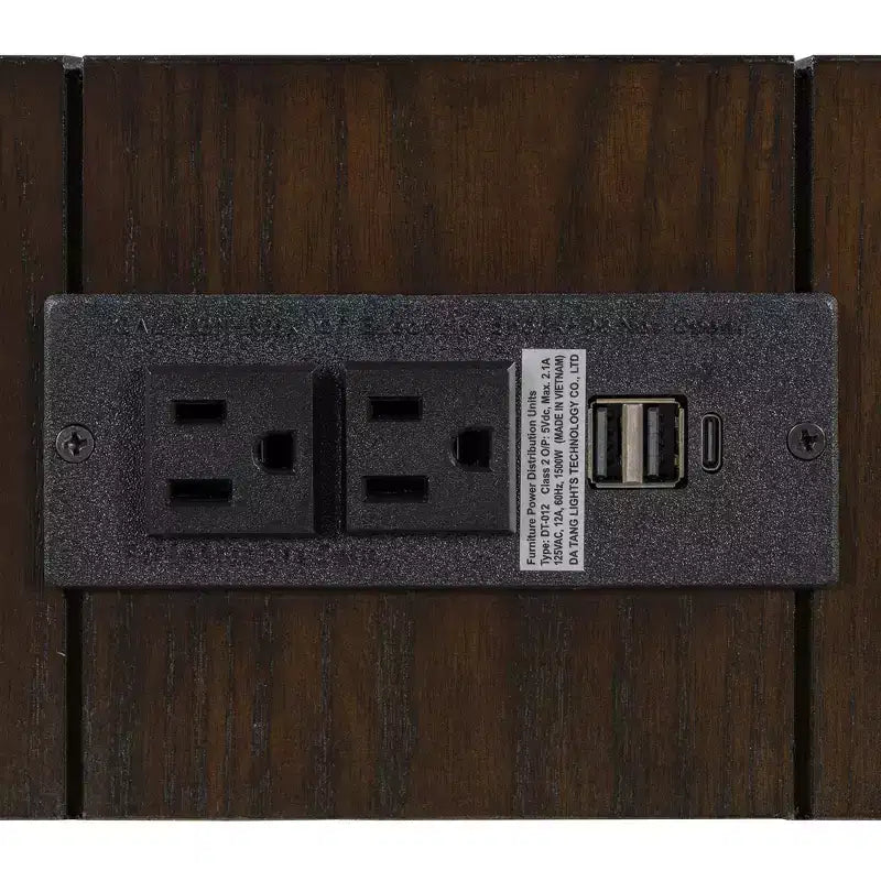 Console rustique minimaliste GDFStudio Sam 47.25 avec tiroir caché et prise de courant latérale