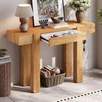 Console rustique minimaliste GDFStudio Sam 47.25 avec tiroir caché et prise de courant latérale