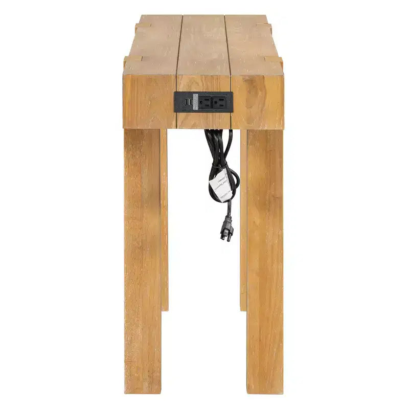 Console rustique minimaliste GDFStudio Sam 47.25 avec tiroir caché et prise de courant latérale