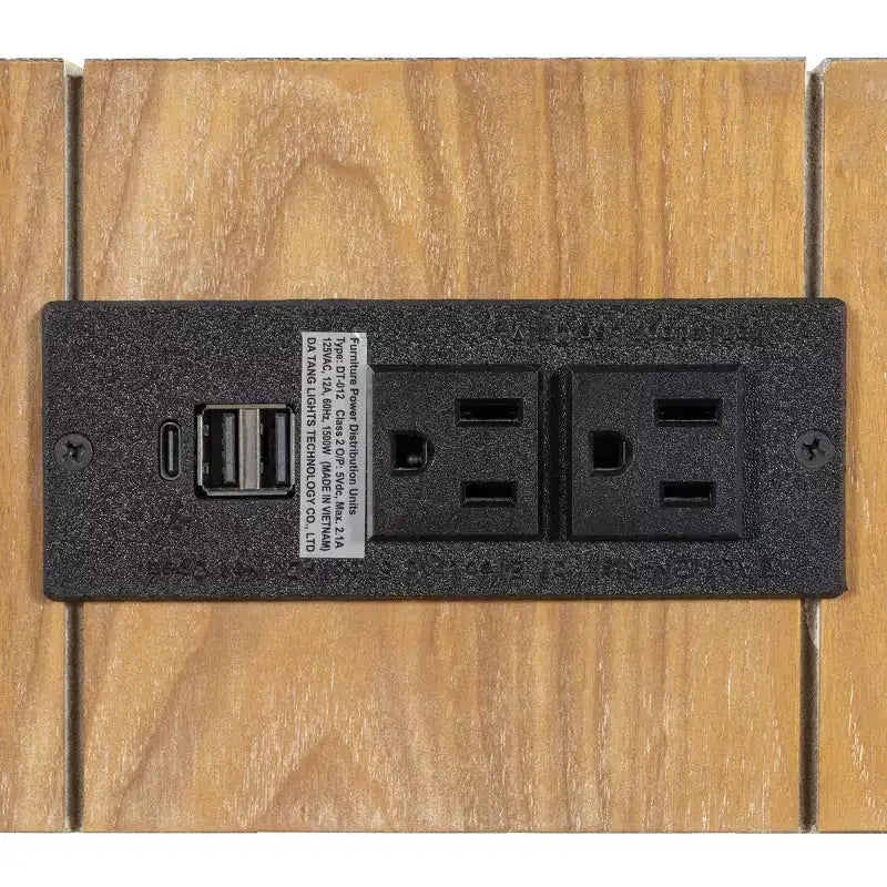 Console rustique minimaliste GDFStudio Sam 47.25 avec tiroir caché et prise de courant latérale
