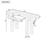 Console rustique minimaliste GDFStudio Sam 47.25 avec tiroir caché et prise de courant latérale