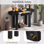 Console rustique minimaliste GDFStudio Sam 47.25 avec tiroir caché et prise de courant latérale