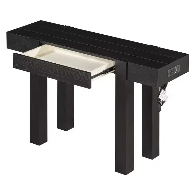 Console rustique minimaliste GDFStudio Sam 47.25 avec tiroir caché et prise de courant latérale