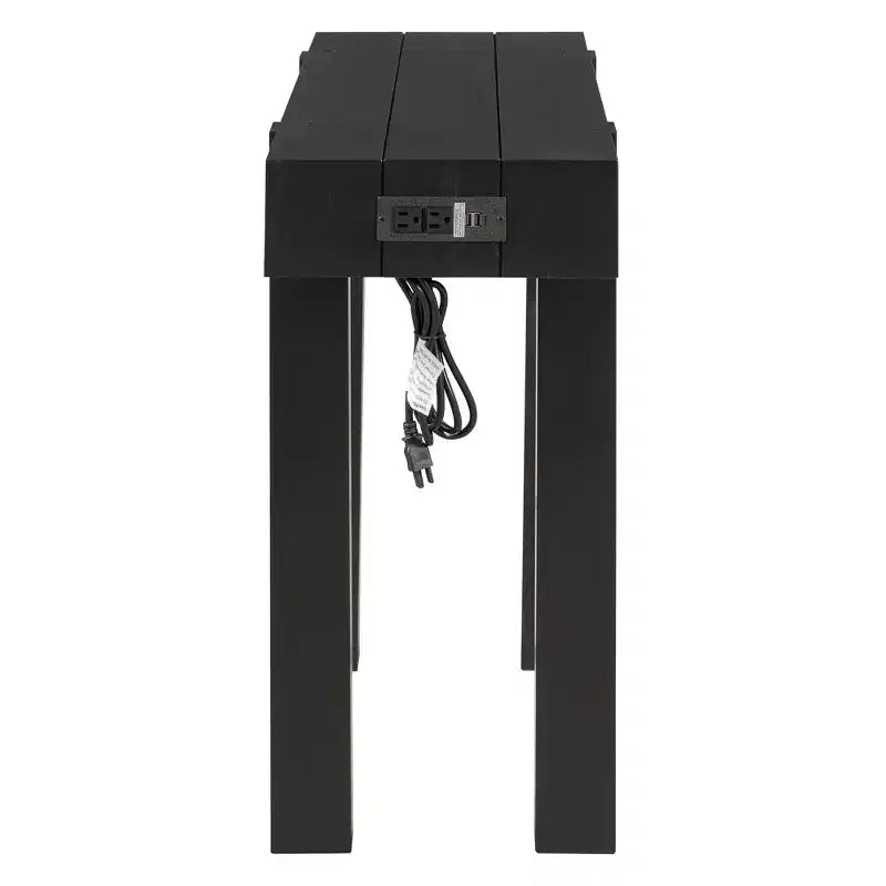 Console rustique minimaliste GDFStudio Sam 47.25 avec tiroir caché et prise de courant latérale