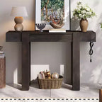 Console rustique minimaliste GDFStudio Sam 47.25 avec tiroir caché et prise de courant latérale