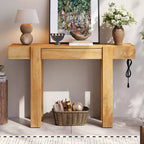 Console rustique minimaliste GDFStudio Sam 47.25 avec tiroir caché et prise de courant latérale