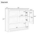 Meuble mural de salle de bain CASAINC 32'' avec miroir, étagères réglables et 4 étagères de rangement