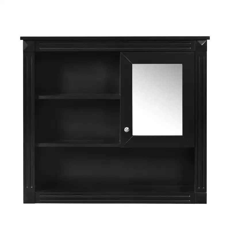 Meuble mural de salle de bain CASAINC 32'' avec miroir, étagères réglables et 4 étagères de rangement