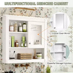 Meuble mural de salle de bain CASAINC 32'' avec miroir, étagères réglables et 4 étagères de rangement