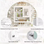 Meuble mural de salle de bain CASAINC 32'' avec miroir, étagères réglables et 4 étagères de rangement