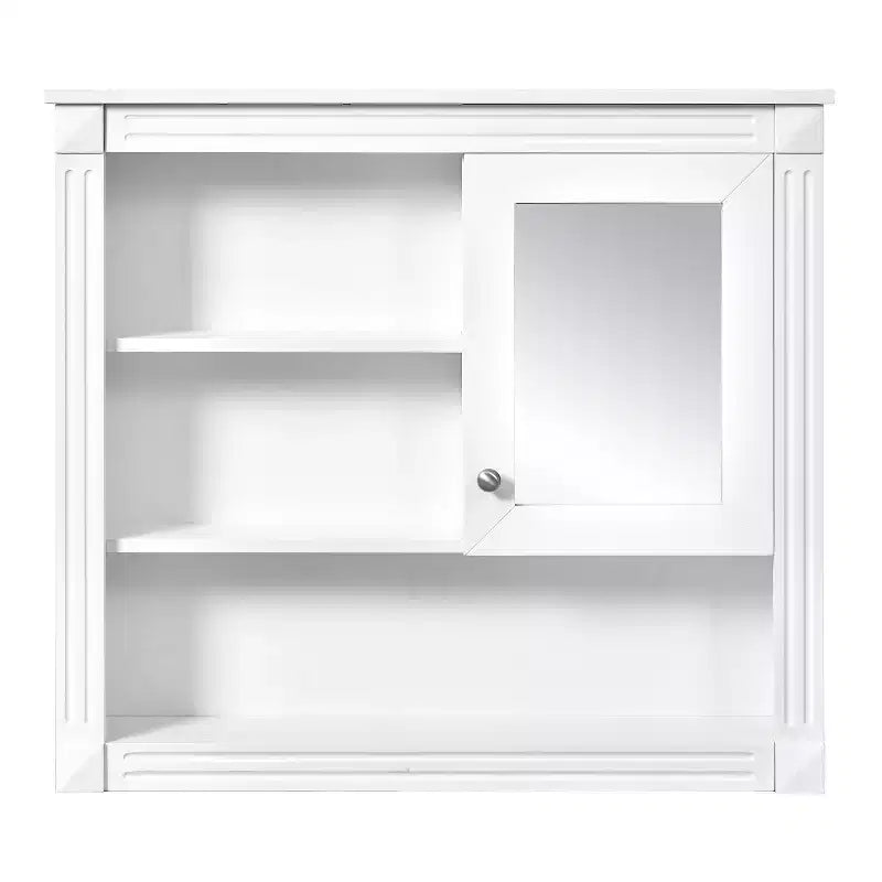 Meuble mural de salle de bain CASAINC 32'' avec miroir, étagères réglables et 4 étagères de rangement