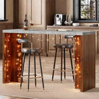 Table de bar à domicile GustoWave 55 avec plateau imitation marbre, table de pub hauteur comptoir pour cuisine, salon, salle à manger
