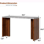 Table de bar à domicile GustoWave 55 avec plateau imitation marbre, table de pub hauteur comptoir pour cuisine, salon, salle à manger