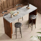 Table de bar à domicile GustoWave 55 avec plateau imitation marbre, table de pub hauteur comptoir pour cuisine, salon, salle à manger