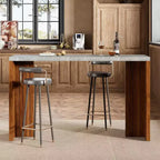 Table de bar à domicile GustoWave 55 avec plateau imitation marbre, table de pub hauteur comptoir pour cuisine, salon, salle à manger
