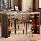 Table de bar à domicile GustoWave 55 avec plateau imitation marbre, table de pub hauteur comptoir pour cuisine, salon, salle à manger