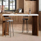 Table de bar à domicile GustoWave 55 avec plateau imitation marbre, table de pub hauteur comptoir pour cuisine, salon, salle à manger