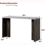 Table de bar à domicile GustoWave 55 avec plateau imitation marbre, table de pub hauteur comptoir pour cuisine, salon, salle à manger