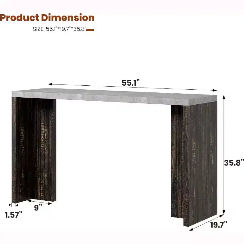 Table de bar à domicile GustoWave 55 avec plateau imitation marbre, table de pub hauteur comptoir pour cuisine, salon, salle à manger