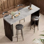 Table de bar à domicile GustoWave 55 avec plateau imitation marbre, table de pub hauteur comptoir pour cuisine, salon, salle à manger