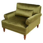 Fauteuil d'appoint Polibi surdimensionné avec accoudoirs circulaires et coussin lombaire