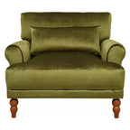 Fauteuil d'appoint Polibi surdimensionné avec accoudoirs circulaires et coussin lombaire