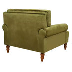 Fauteuil d'appoint Polibi surdimensionné avec accoudoirs circulaires et coussin lombaire