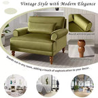 Fauteuil d'appoint Polibi surdimensionné avec accoudoirs circulaires et coussin lombaire