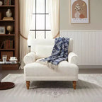 Fauteuil d'appoint Polibi surdimensionné avec accoudoirs circulaires et coussin lombaire