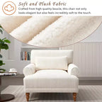 Fauteuil d'appoint Polibi surdimensionné avec accoudoirs circulaires et coussin lombaire