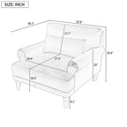 Fauteuil d'appoint Polibi surdimensionné avec accoudoirs circulaires et coussin lombaire